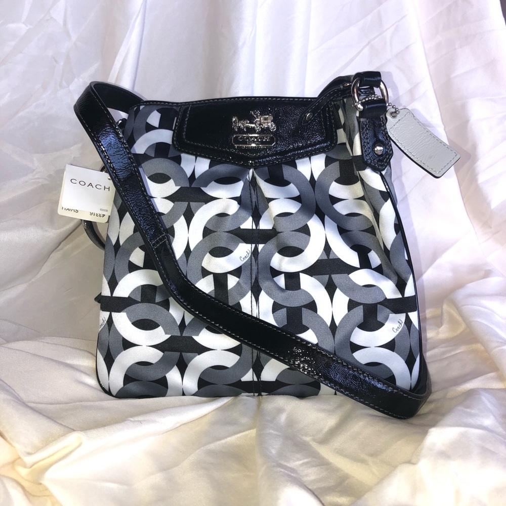 black and white coach crossbody
